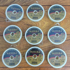 MAXIMA Chameleon Nylon Fishing Monofilament Line Lot of 9 Spools 1lb to 25lb